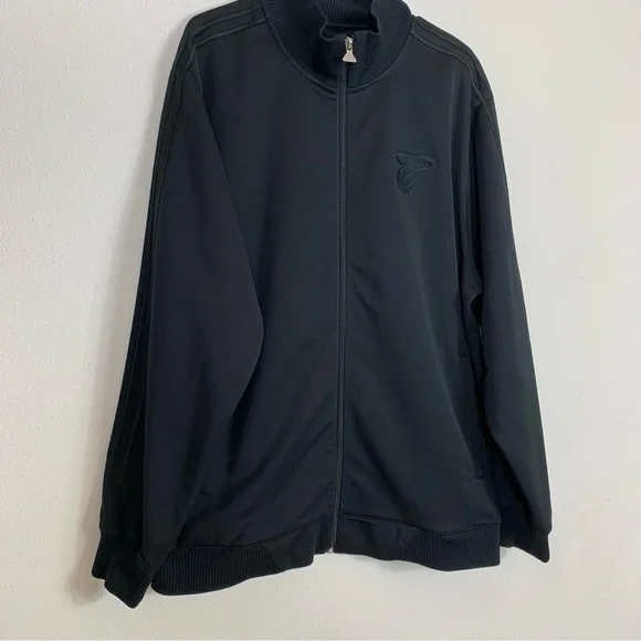 Adidas Men’s Black Miami Heat Zip Up Jacket Sz Large - Picture 3 of 8